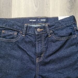 Old Navy Dark Blue Straight Legged Jeans - Size 14